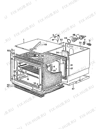 Взрыв-схема плиты (духовки) Electrolux CO1165P2 - Схема узла Oven equipment